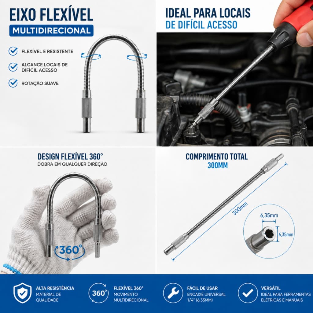 Universal Extensão De Eixo Metal Magnético para Chave de Fenda Elétrica Suporte