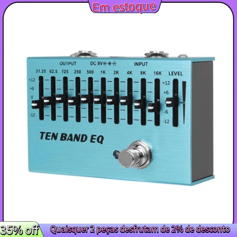 SA-01 Controlador Equalizador 10 Banda Pedal De Guitarra Elétrica Efeito EQ Pedais True Bypass Peças E Acessórios