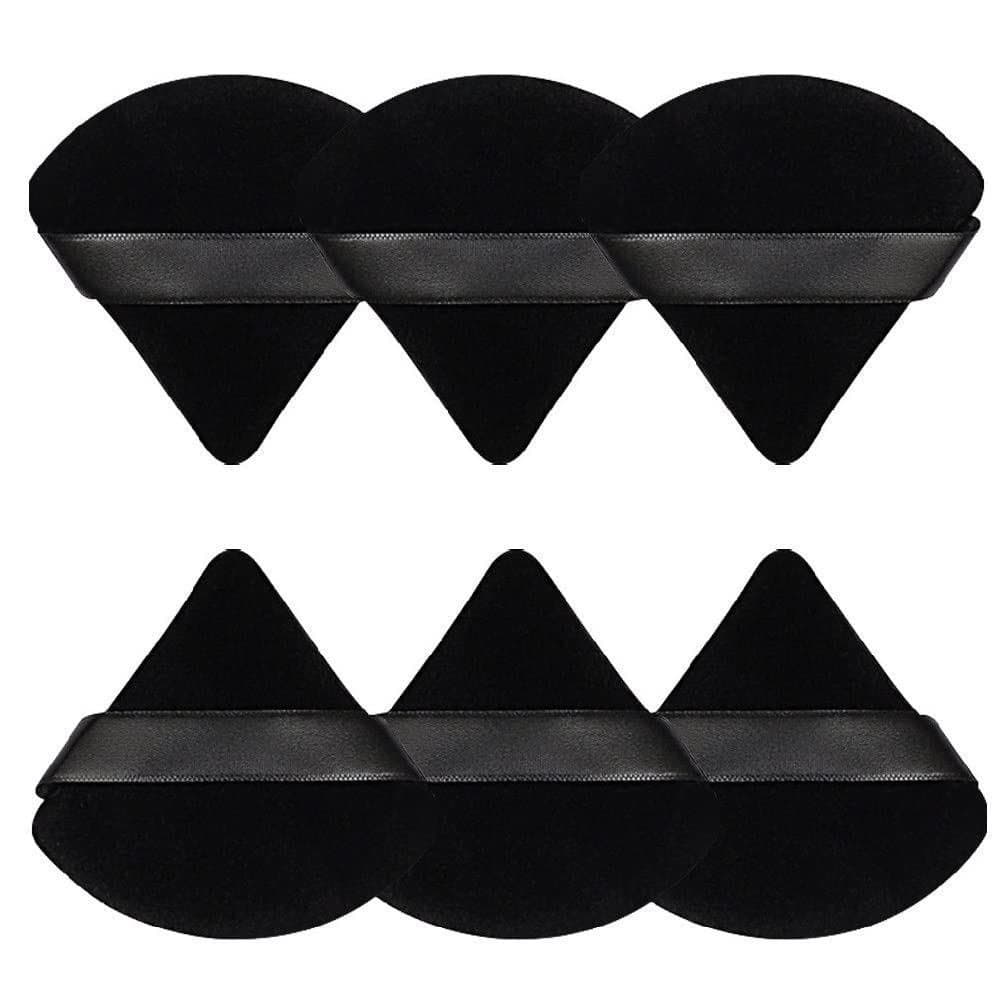 Conjunto de 6 Esponjas de Maquiagem Pimoys, Esponja de Veludo Triangular Macia, Adequada para Pó Solto OW2J