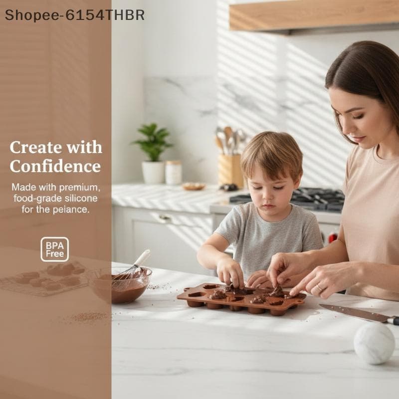 [RG] Molde De Cozimento De Chocolate De Silicone De Natal Com 12 Cavidades E Não Sti , Qualidade Alimentar Para Biscoito