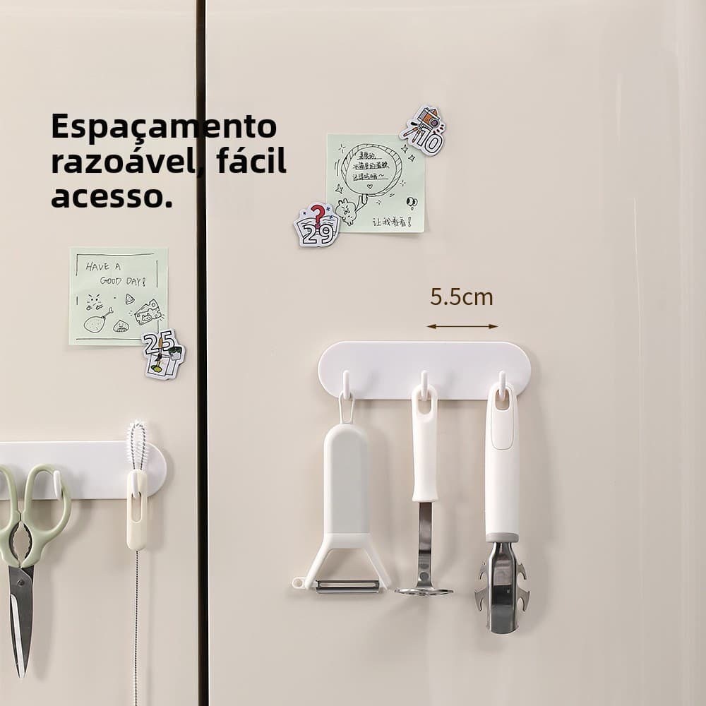 Estilo japonês geladeira ímã gancho adesivo magnético gancho cozinha ferro Anti-roubo porta buraco gancho de parede aven
