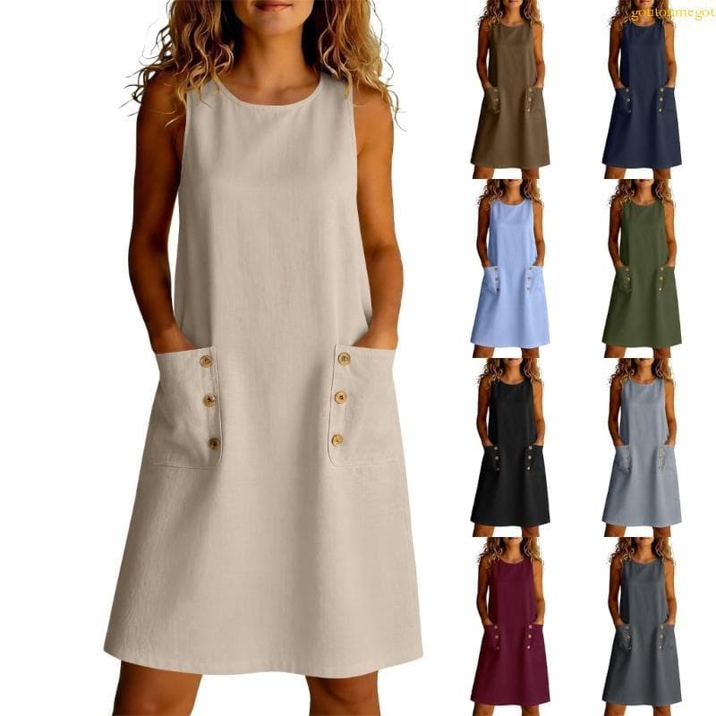 gotitonmegot Vestido Feminino Gaze Do Joelho, Mangas,, Casual, Solto, Vestidos Praia B