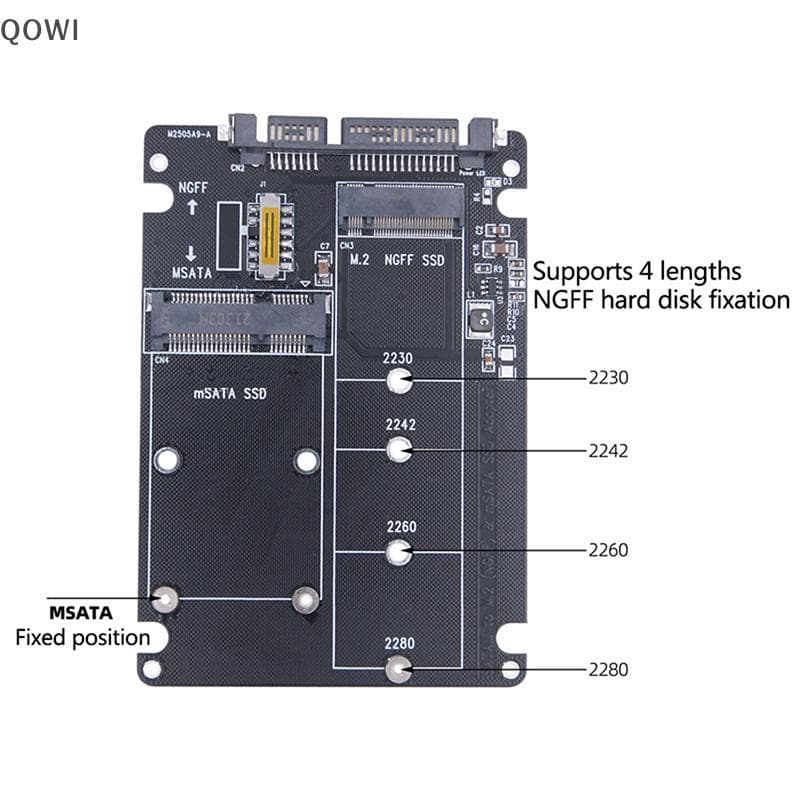 qo NGFF Para SATA 3 Gabinete HDD Externo Adaptador MSATA SSD M . 2 Placa Adaptadora De Protocolo br