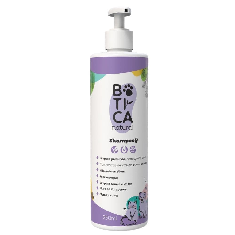 Shampoo de Ervas para Cães e Gatos - 250ml - Botica Natural Pet