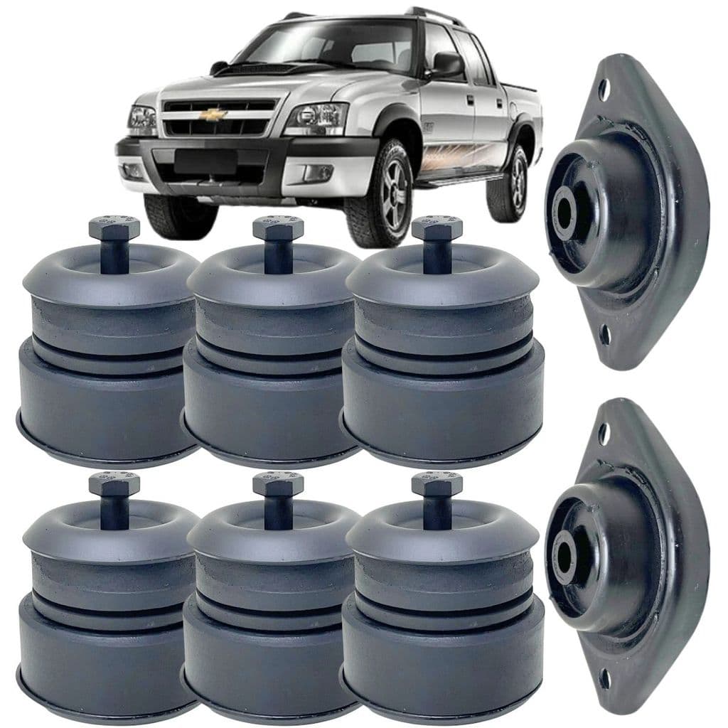 KIT COMPLETO CALÇO COXIM CABINE DUPLA + CALÇO RADIADOR S10 G1 1995 A 2011