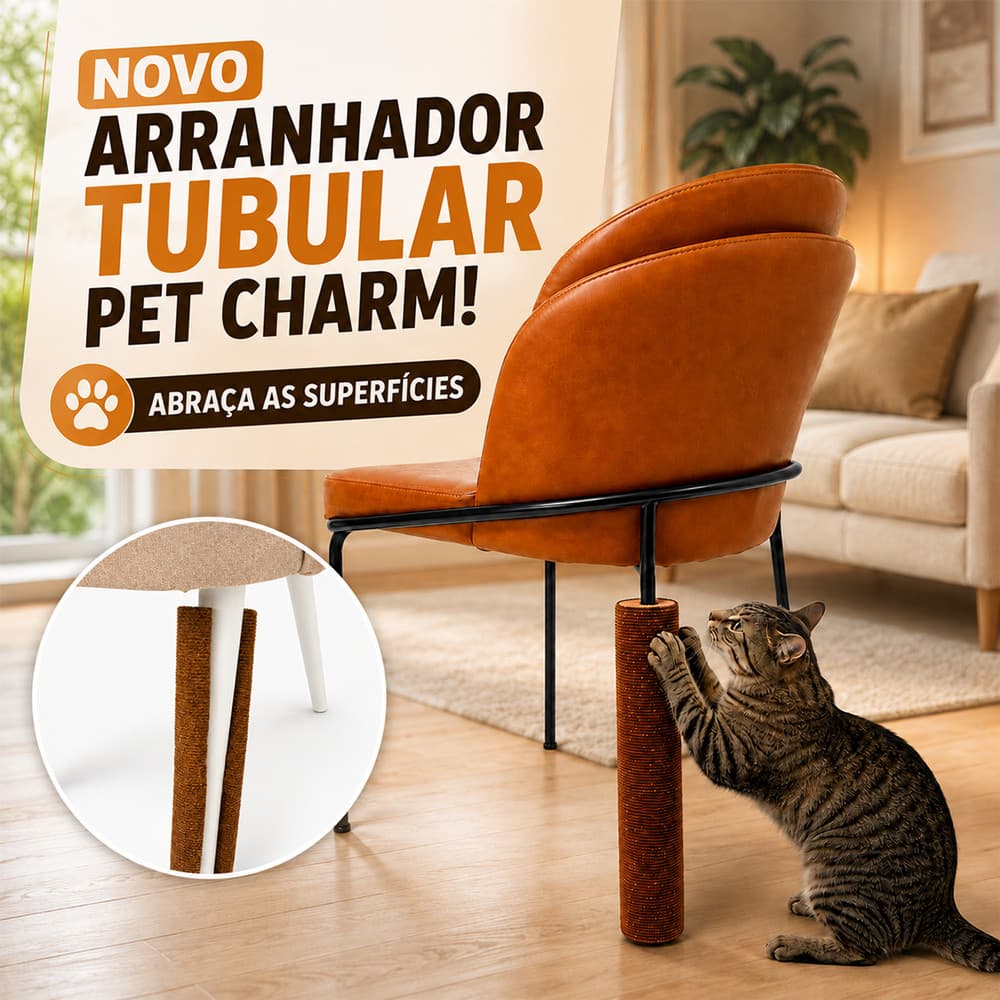 Kit 2 Arranhador Para Gatos Tubo Multiuso P/ Cadeiras Brinquedo Interativo Para Gatos Protetor de Moveis