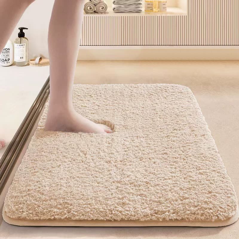 Tapete de pelúcia grosso tapete simples banheiro absorvente porta tapete quadrado pé tapete do banheiro Anti-deslizament