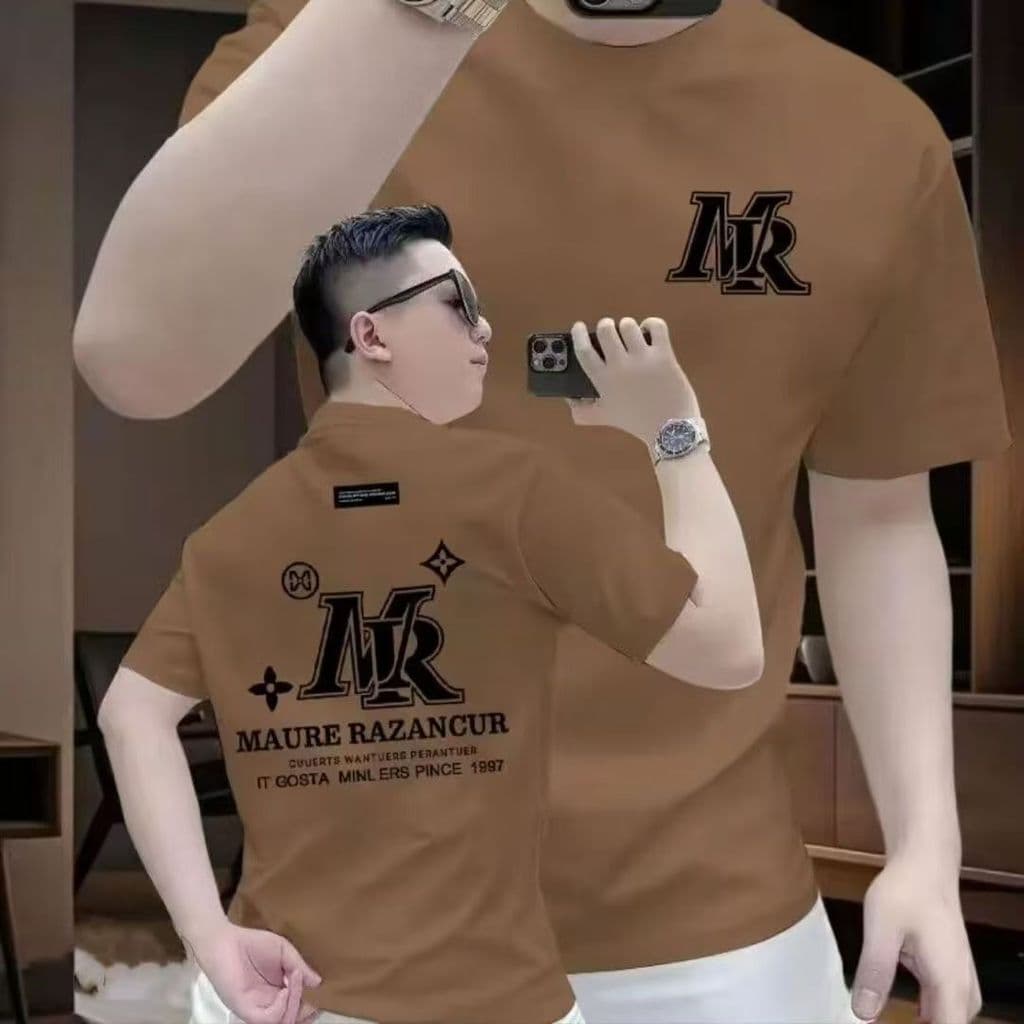 Verão Street Wear novo estilo Casual masculino puro algodão de manga curta camiseta em torno do pescoço único juventude