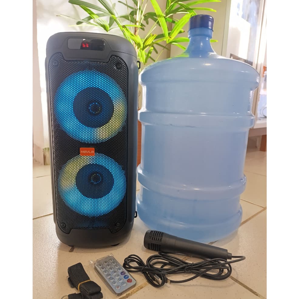 Caixa de Som Bluetoth Grande Amplificada Portátil 2200W ALTO FALANTE DUPLO 4'' BATERIA DURADOURA