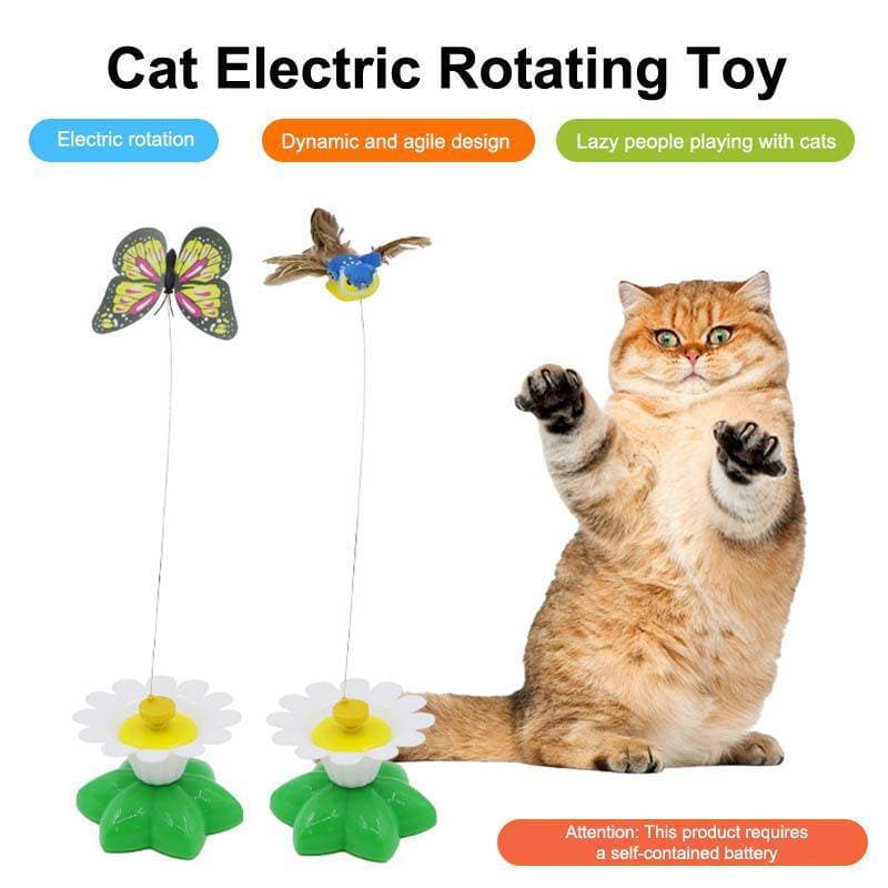 Varinha Elétrica Rotativa para Gatos, Brinquedo de Inteligência para Gatos com Beija-flor Rotativo Automático