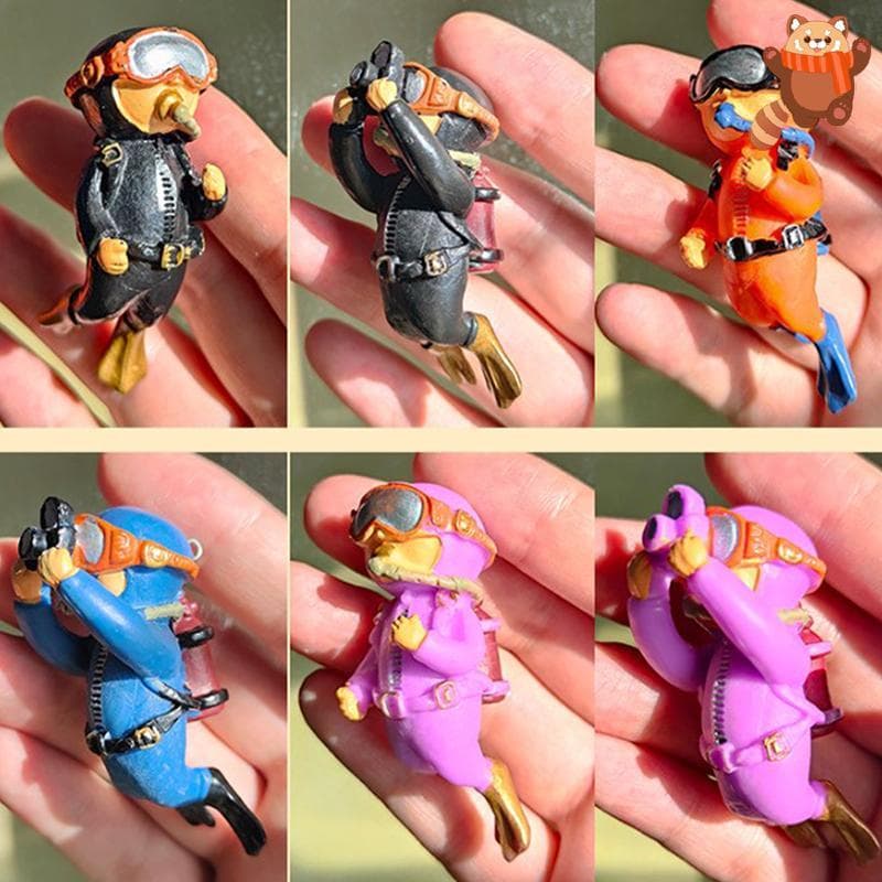 [AP] Kawaii Resina Frogman Diver Ornamento De Aquário Flutuante Mini Decoração De Tanque De Peixes TH