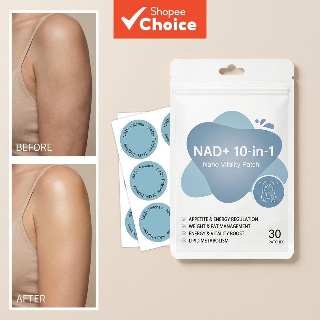 Patch Corporal Vitamina E e NAD+ 30 Unidades – Suporte ao Controle de Apetite e Energia Diária, 8h de Ação | Equilíbrio
