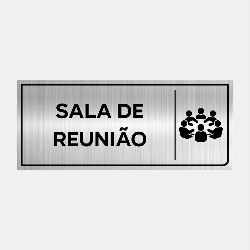 Placa Identificação Porta Sala De Reunião 24x10cm