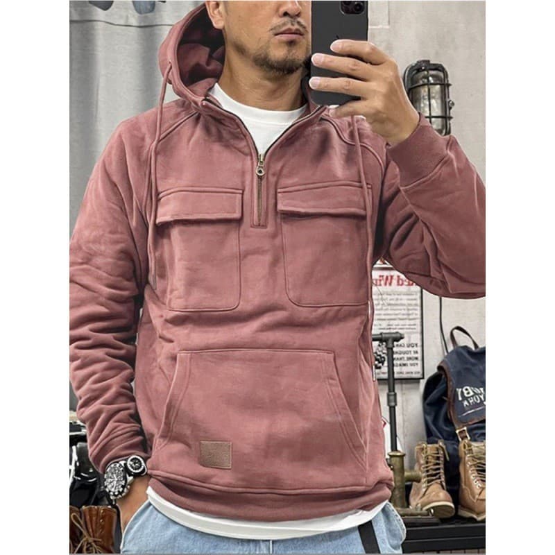 Nova Jaqueta de Moletom Masculina com Capuz para Primavera e Outono, em Cor Sólida, Estilo Esportivo Juvenil Europeu e A