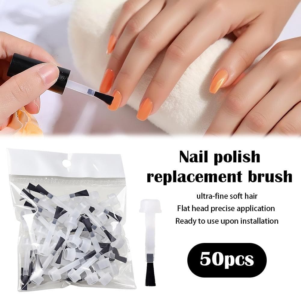 50 Peças Kit De Escova De Esmalte De Substituição Conjunto De Pincéis Descartáveis Para Arte Em Unhas , Cerdas Macias K1