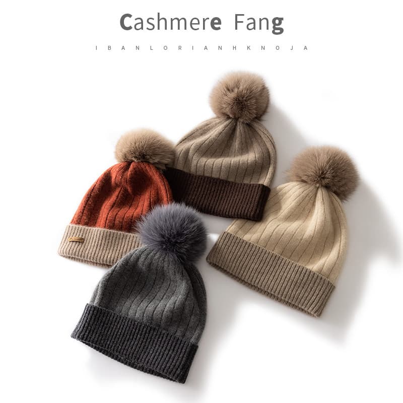 Fangcijia japonês coreano na moda Retro puro Cashmere mão-malha Casual chapéu cúpula chapéu de malha feminino bola de lã