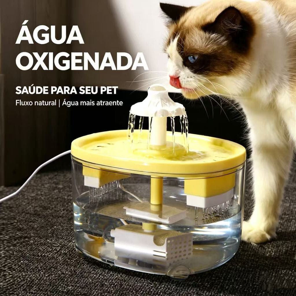 Bebedouro Fonte p/ Gatos c/ Filtro e Água Viva | Circulação Contínua | Silencioso