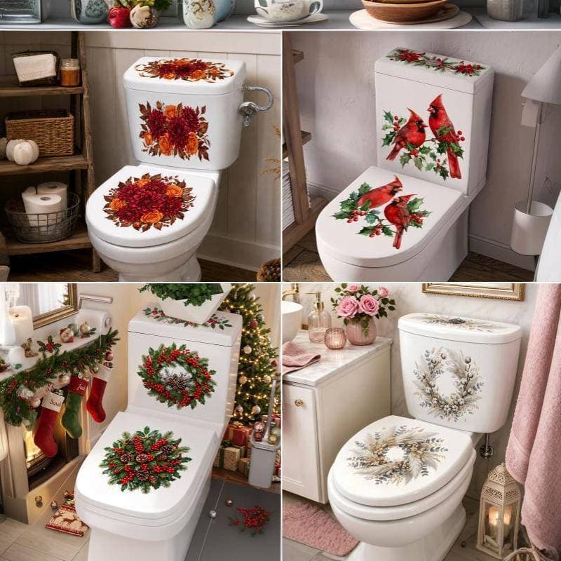 ziyulinph Floral Toalete Stier À Prova Dwaterproof Água De Óleo Decalque Da Parede Do Banheiro Removível Auto-Adesivo Ta