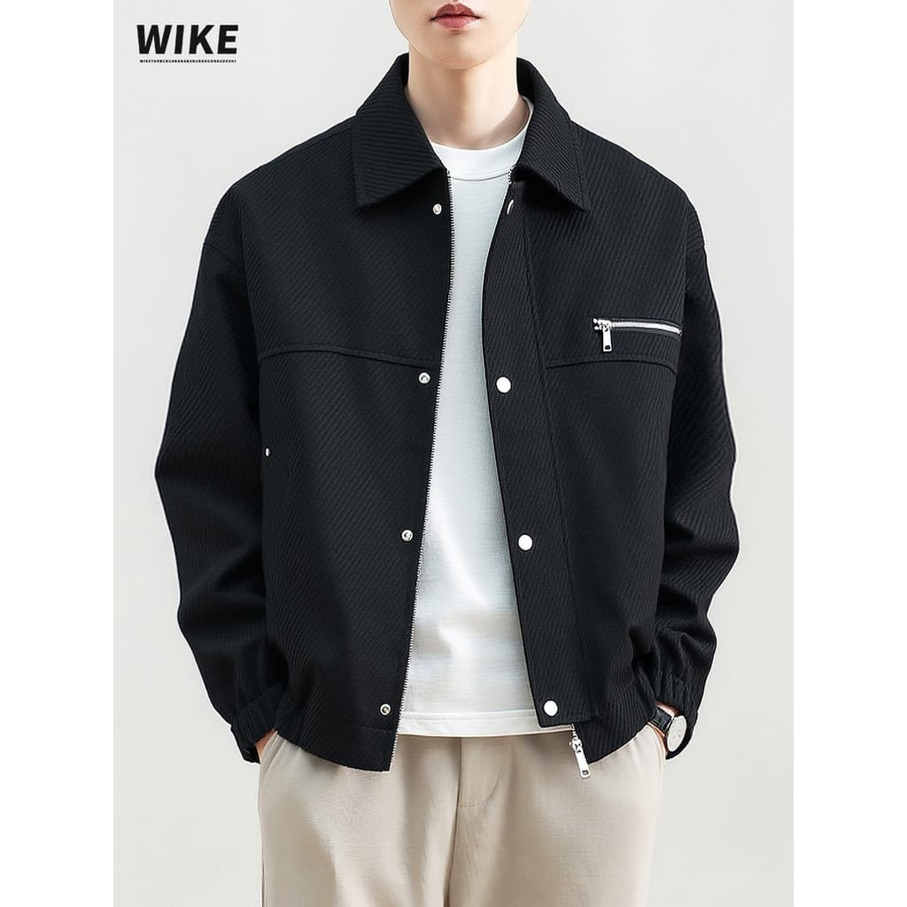 WIKE Original sarja textura masculina lapela jaqueta High-End primavera outono Casual tamanho grande outono jaqueta masc