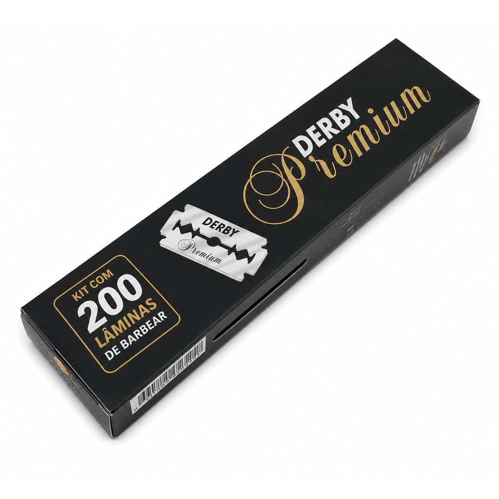 Kit 200 Lâminas De Barbear Derby Premium Tubo 2 Caixa