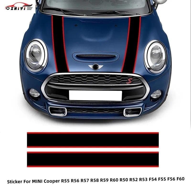 Capa Do Motor Carro Decalque Capô Adesivo Decoração Para MINI Cooper R55 R56 R57 R58 R59 R60 R50 R52 R53 F54 F55 F56 F60