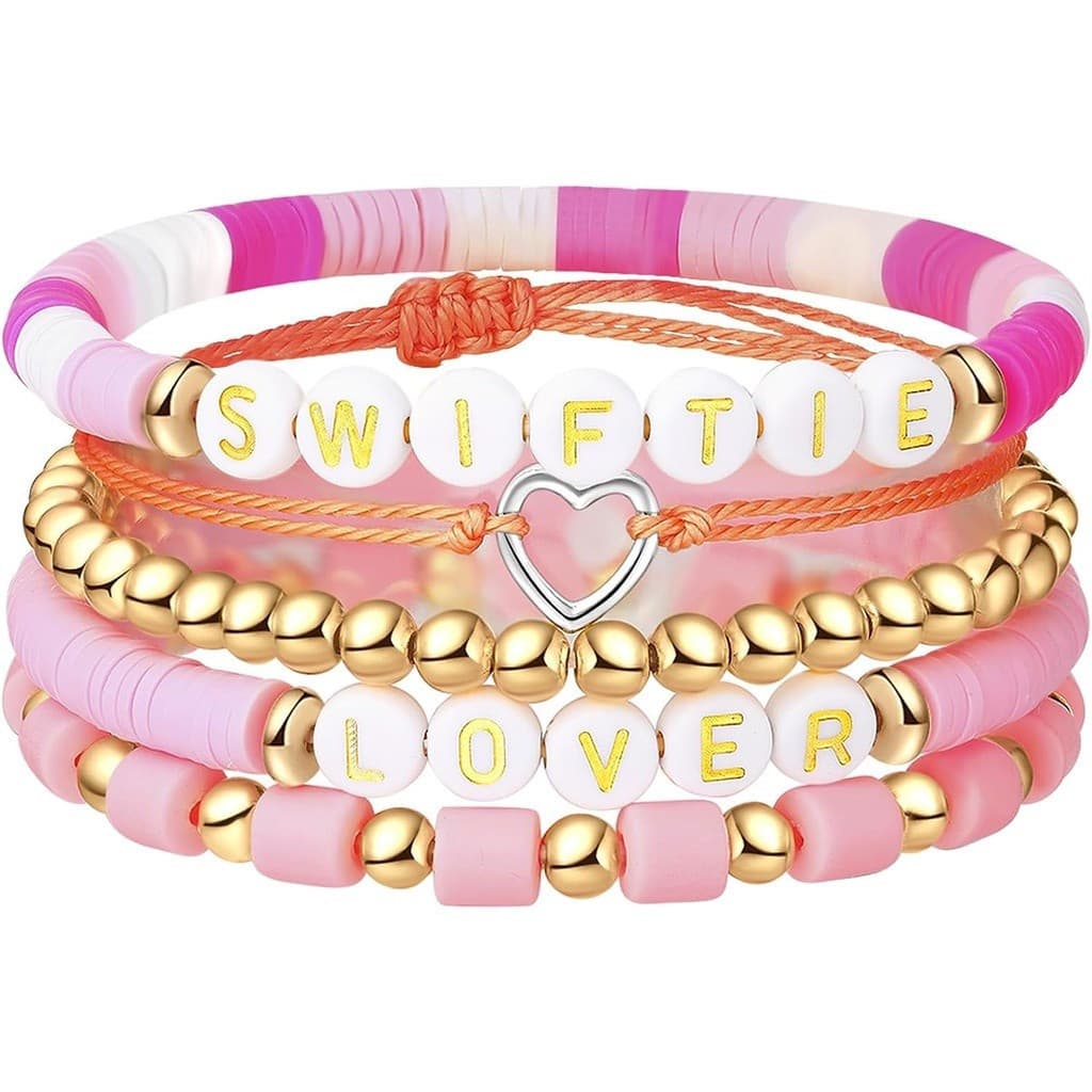 Pulseira " Eras Tour " da Taylor Swift-Inspirada nos álbuns " Folclore , " Lover Reputation 1989 Vermelho e " Speak N KA