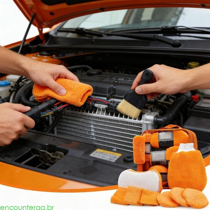 Encontrora 12 Peças Suprimentos Para Lavagem Interna E Externa Automotiva, Kit Limpeza Detalhamento Carro