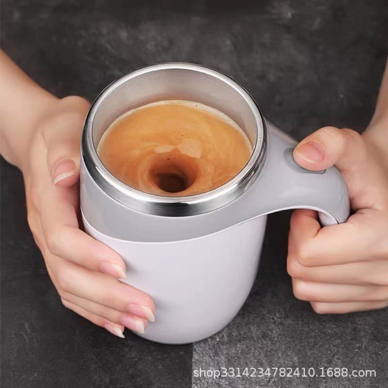 Copo liquidificador elétrico automático magnético rotativo copo de café carregamento portátil caneca de aço inoxidável c