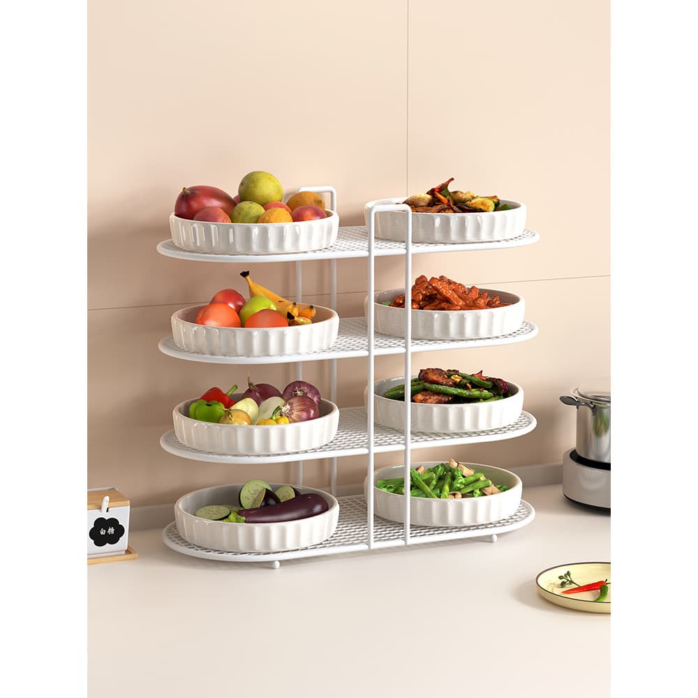 Rack de preparação de cozinha multifuncional, pratos laterais, rack de armazenamento doméstico, fritar, panela quente, r