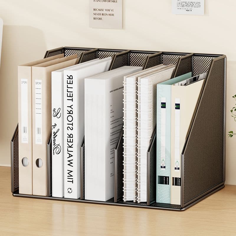 Mesa de escritório multifuncional para estudantes, suporte para livros, prateleira para armazenamento de arquivos de esc