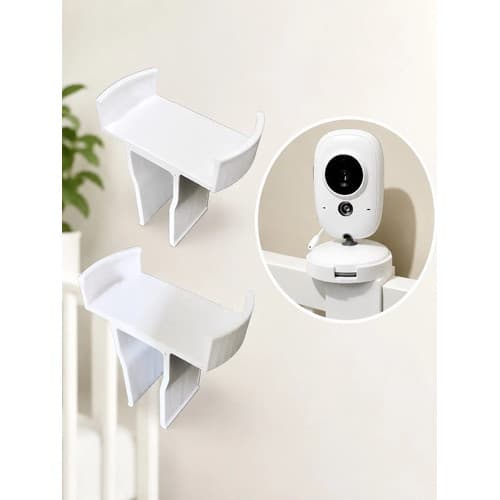 Suporte Babá Eletrônica Compatível Cãmera Vb603 7 Cm Presilha Branco