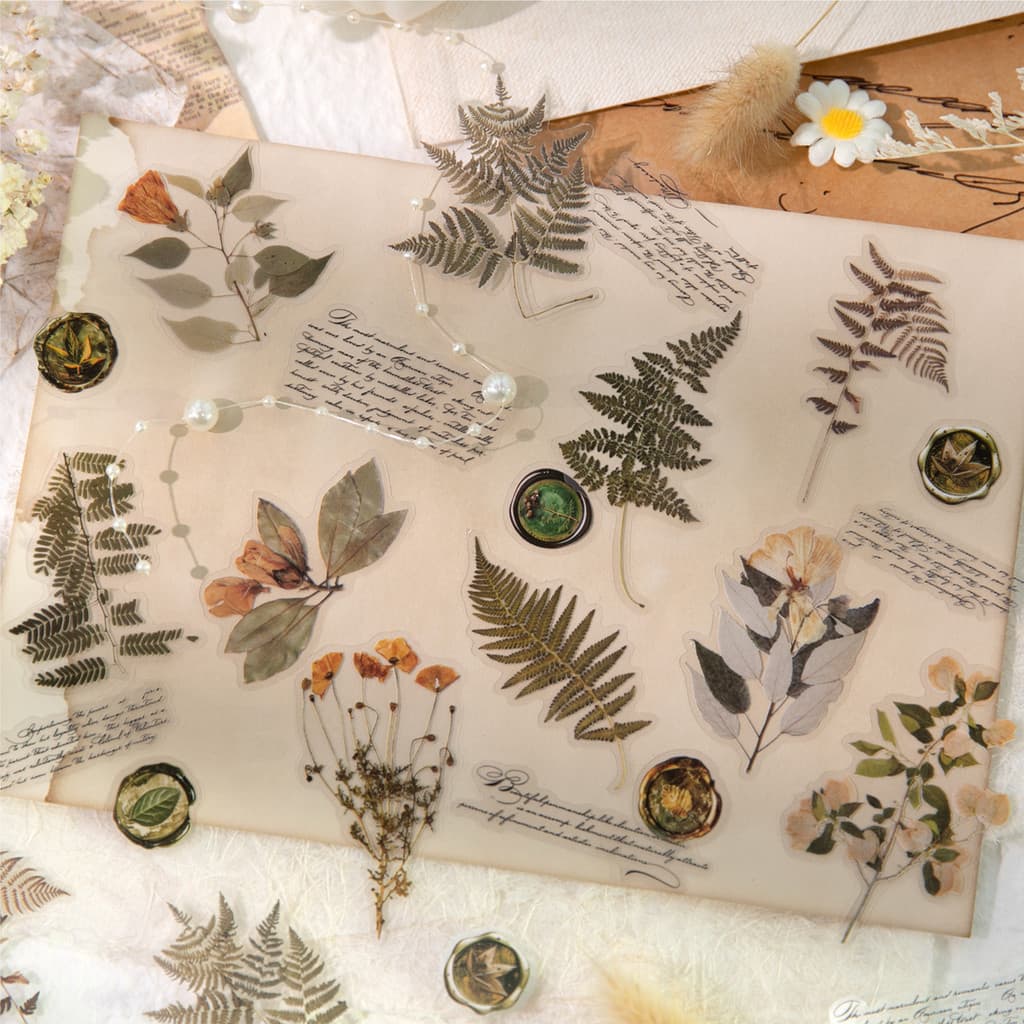 Ki Semi-Tinta Papelaria Operação Romântica pet Planta Flor Flor Adesivo ins Estilo Manual de Alto Valor Diário Álbum de