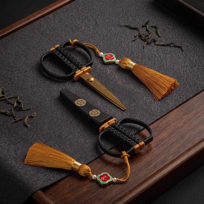 Saco de chá tesoura corte embalagem de chá corte retro Pu'er aberto cerimônia de chá acessórios Mini japonês retro corte