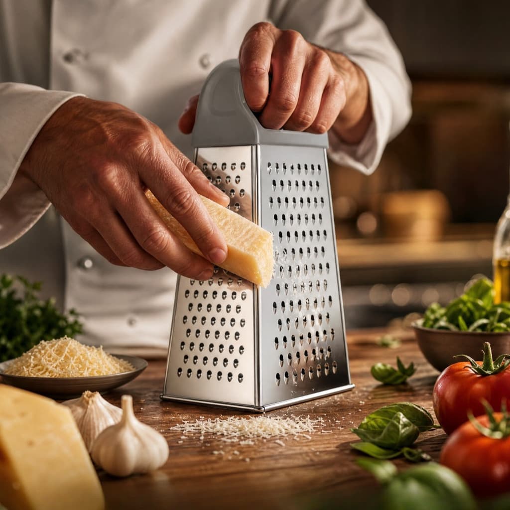 PROMOÇÃO Ralador 4 Faces Em Aço Inox Original Para Cozinha Multifuncional 22cm Fatiador De Queijo Legumes Alimentos Casa