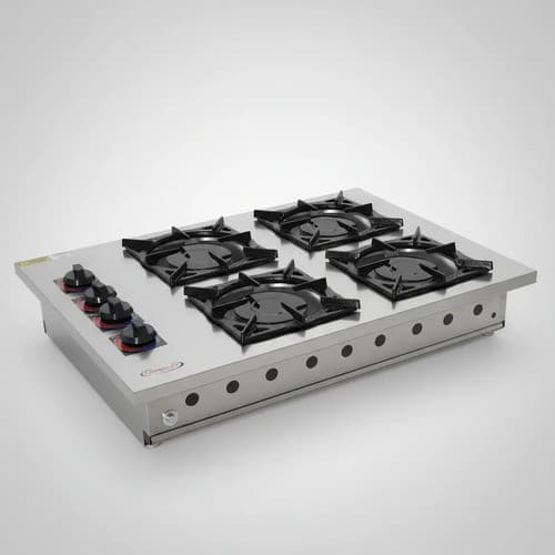 Cooktop 4 Bocas Inox Industrial Embutir Fogão de Bancada Gourmet