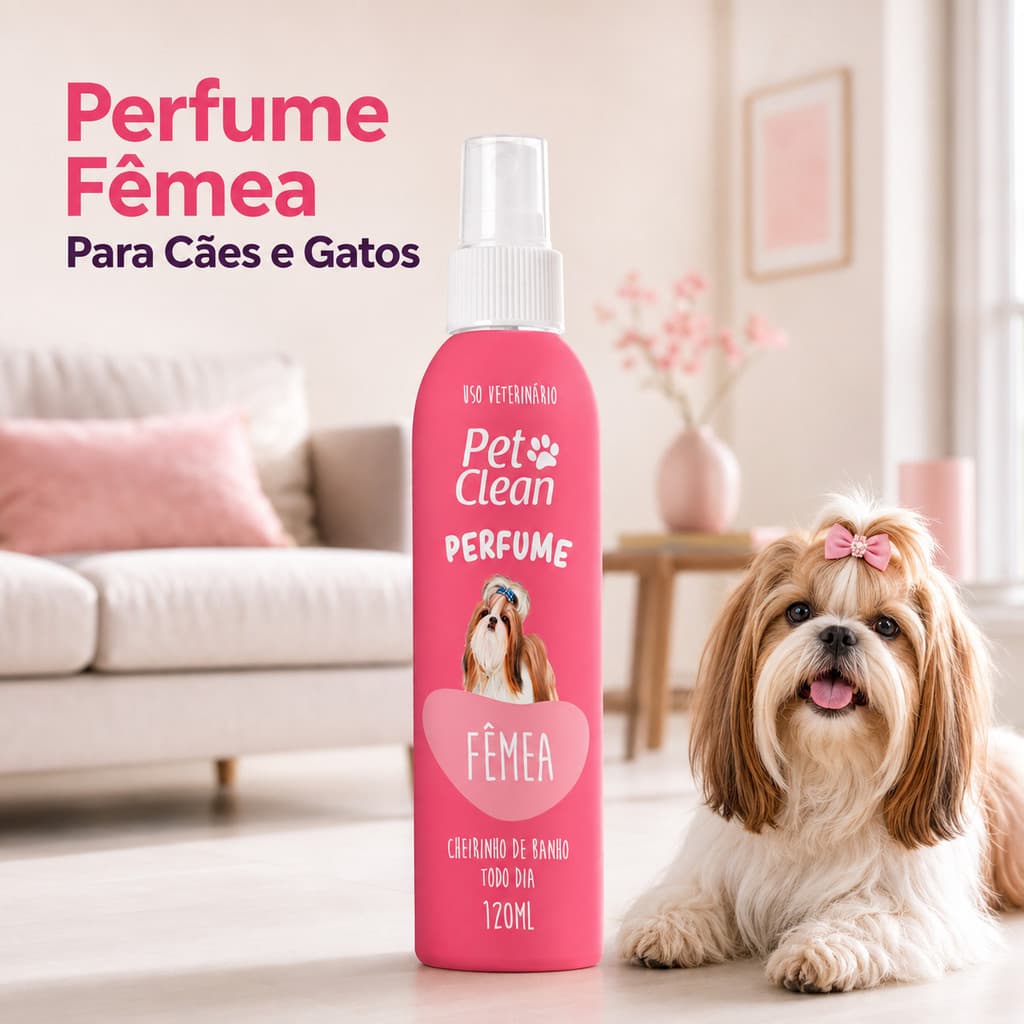 Perfume Para Cachorro Fêmea Gato Colonia Pet Cheirosa 120ml Perfume Pet Clean