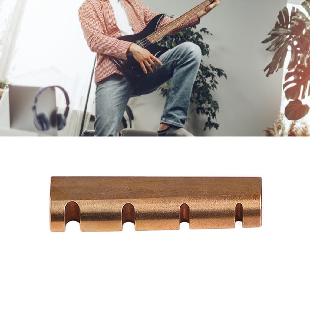 Porca de latão para guitarra, baixo acústico elétrico, peça de instrumento pré-entalhado com material forte, resistente