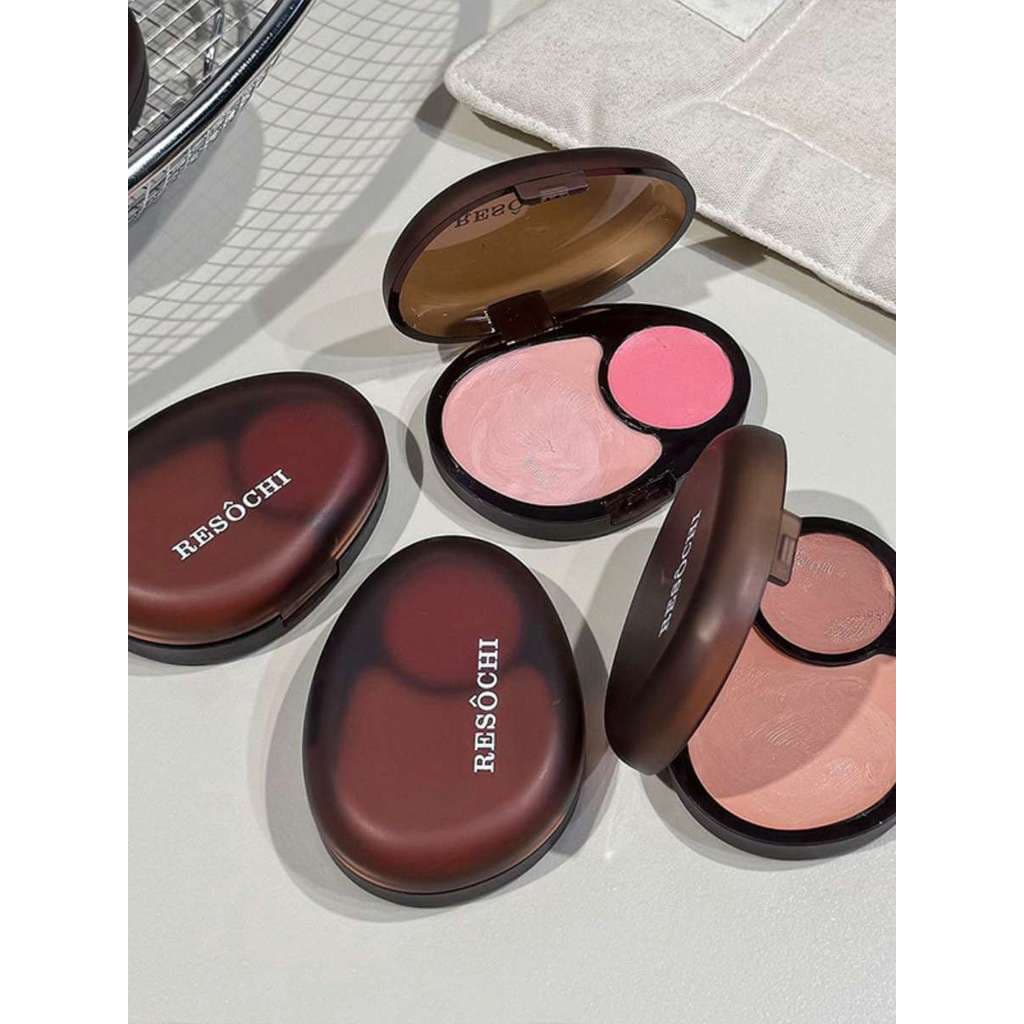 R RESOCHI Crepúsculo Soft Blush Creme Feminino Rosa Luz Pessoas Commuter Simples Blush Sombra Creme Multiuso