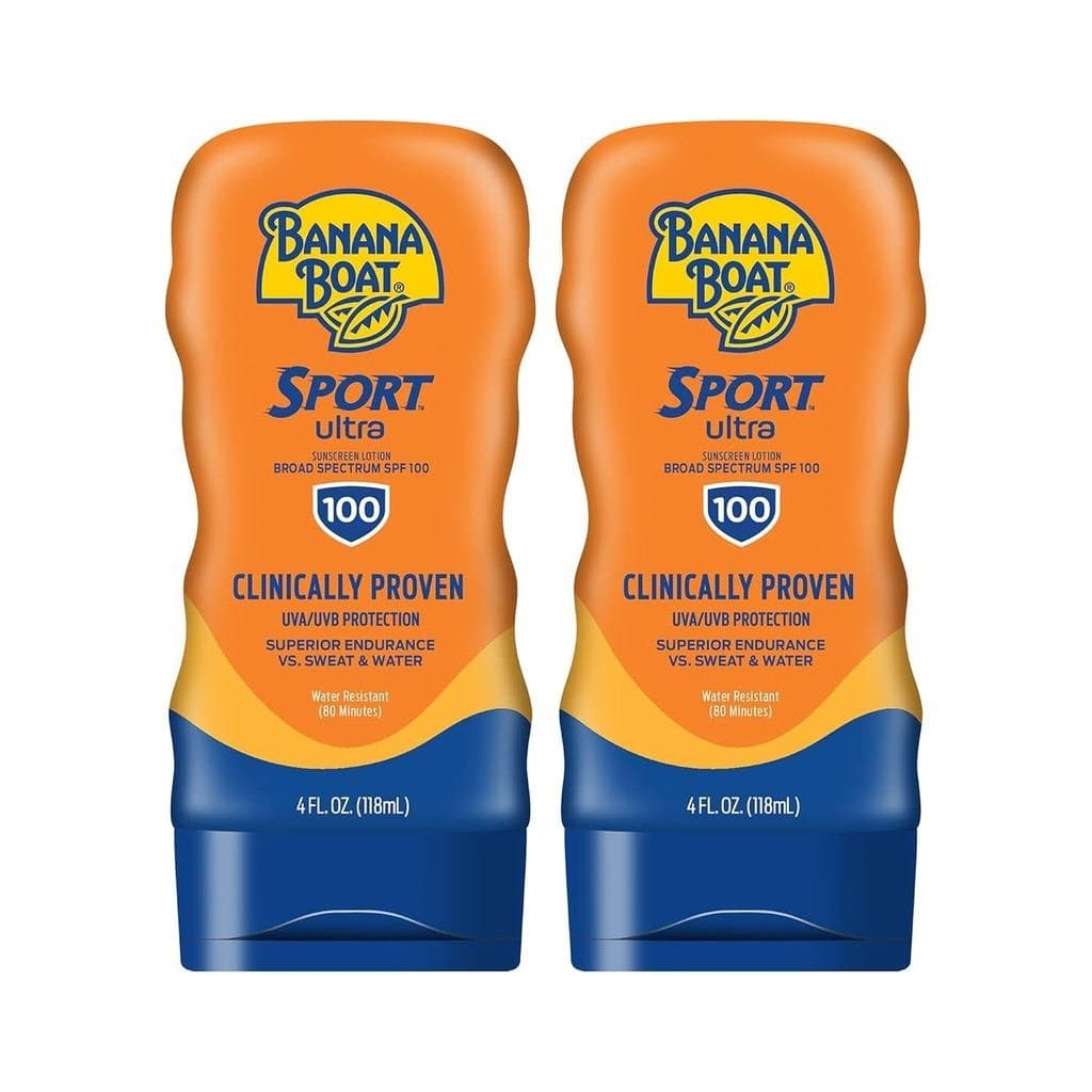 Loção Protetora Solar Banana Boat Sport SPF 100, 4 oz (Pacote com 2) |   Protetor solar de alto FPS, loção protetora sol