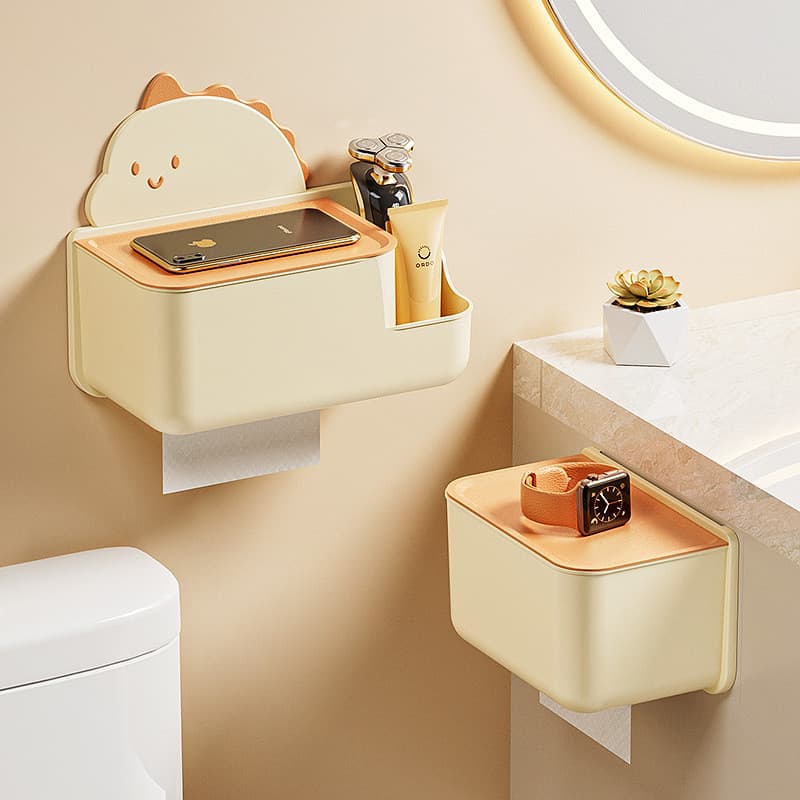 Caixa de tecido higiênico simples dos desenhos animados dos desenhos animados fixado na parede perfurado caixa de papel