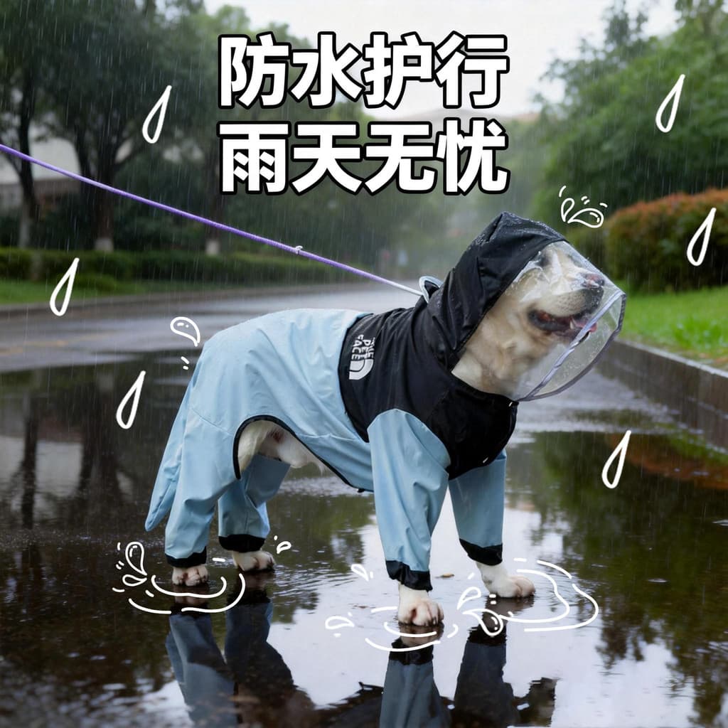 Capa de chuva à prova d'água com tudo incluído, quatro estações, Universal, médio e grande, cachorro grande, quatro pata