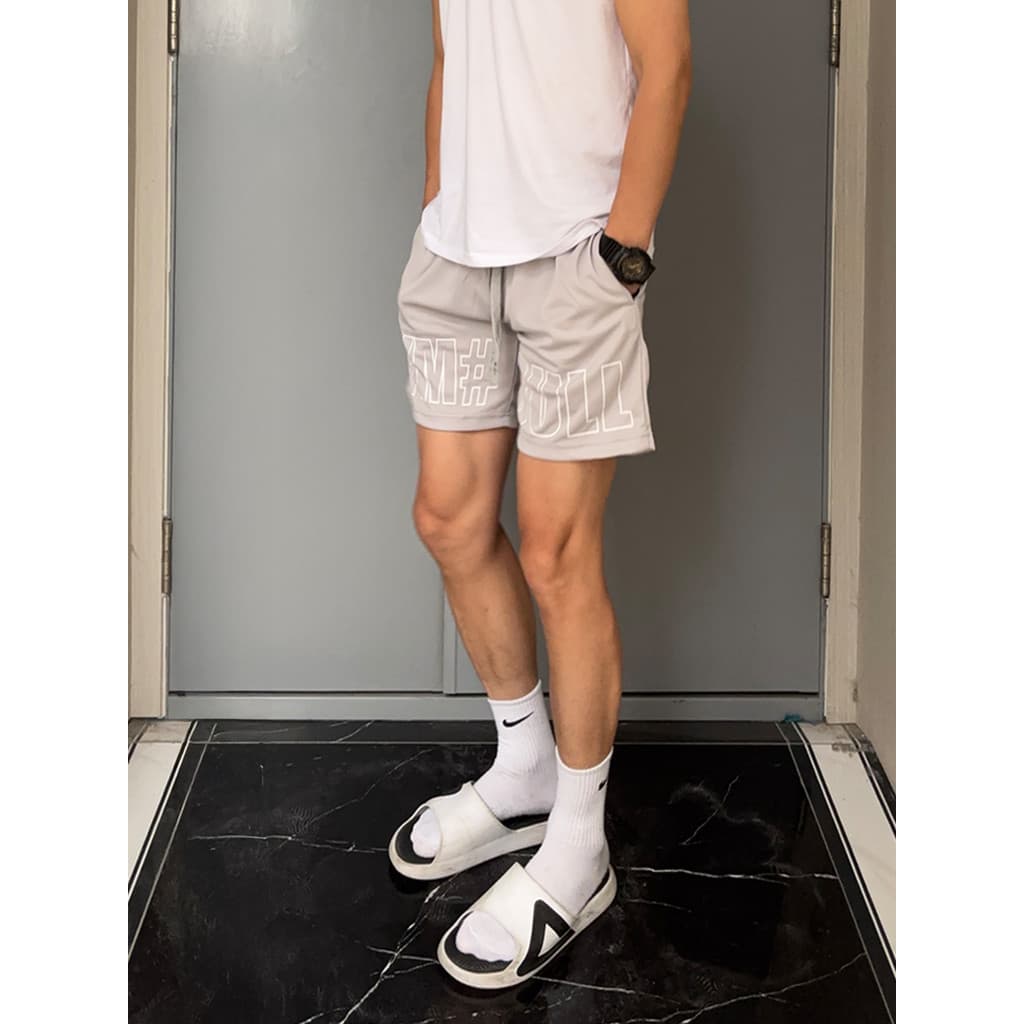 UNCLEBLUE Fitness shorts de secagem rápida masculino malha respirável zíper grande bolso shorts de seda gelo masculino