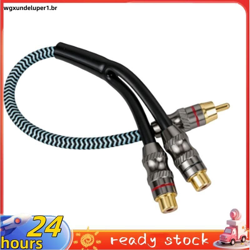 Cabo De Áudio Subwoofer Macho Para Fêmea Plug Amplificador Do Carro 1 2 Fêmeas