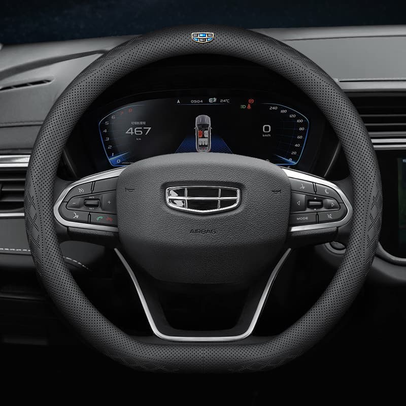 Capa de volante de couro adequada para Geely Atlas Boyue NL3 Coolray Emgrand X7 EX7 Borui EmgrandX7 GT 2022, absorve o s