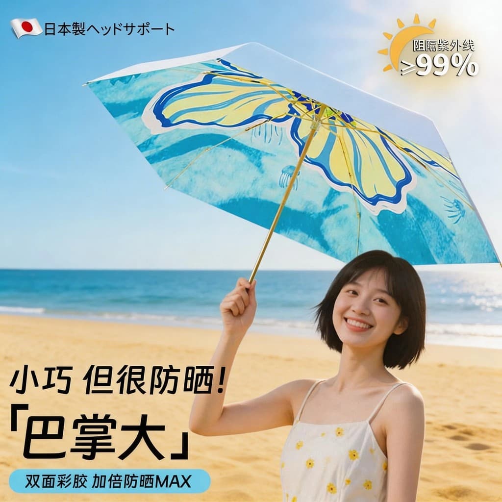 Japonês pequeno portátil Anti-UV cápsula bolso pára-sol protetor solar chuva ou chuva dupla utilização Mini cor dupla fa