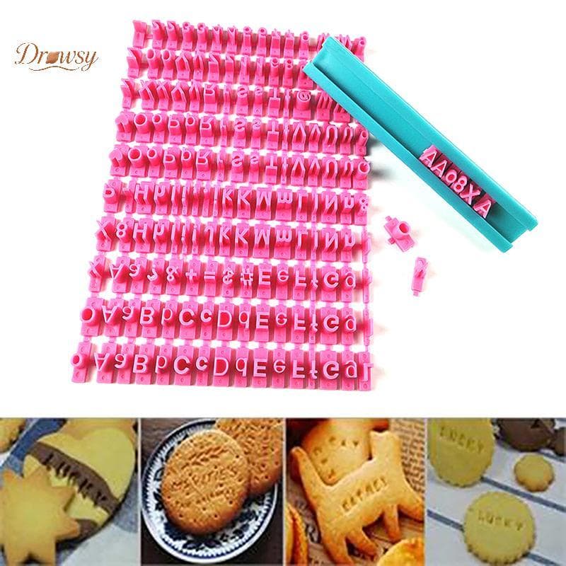 Drowsy 1 Conjunto De Moldes Para Biscoitos , Número De Letras , Alfabeto , Carimbo De Imprensa , Impressão DIY , Molde D