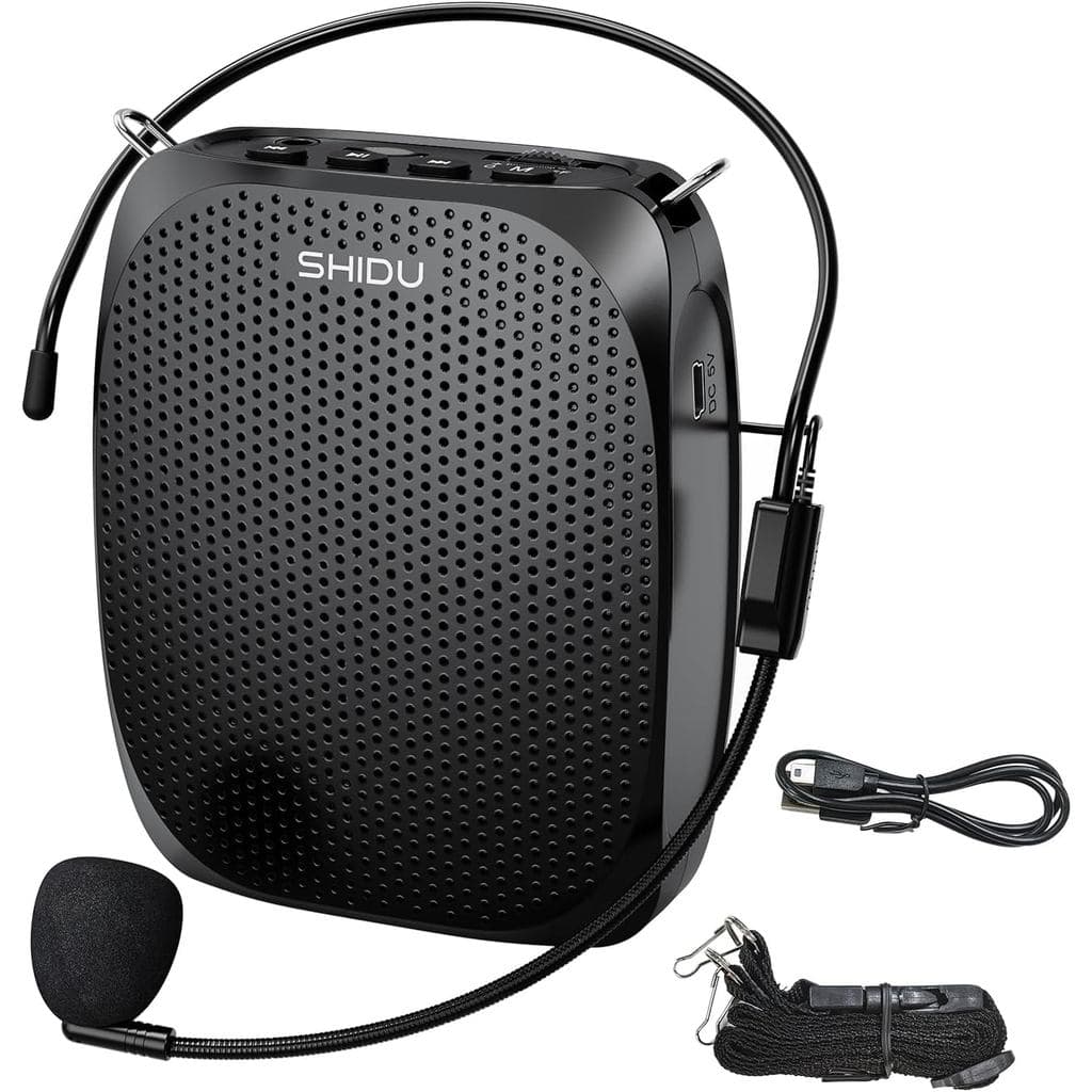 Amplificador De Voz Com Fio SHIDU S258 Para Professores Microfone Portátil E Alto-Falante Preto/Ouro Rosa
