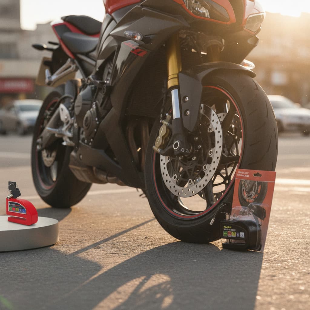 Trava Cadeado de Segurança para Disco de Freio Moto Scooter Bicicleta com Alarme Antifurto 110d