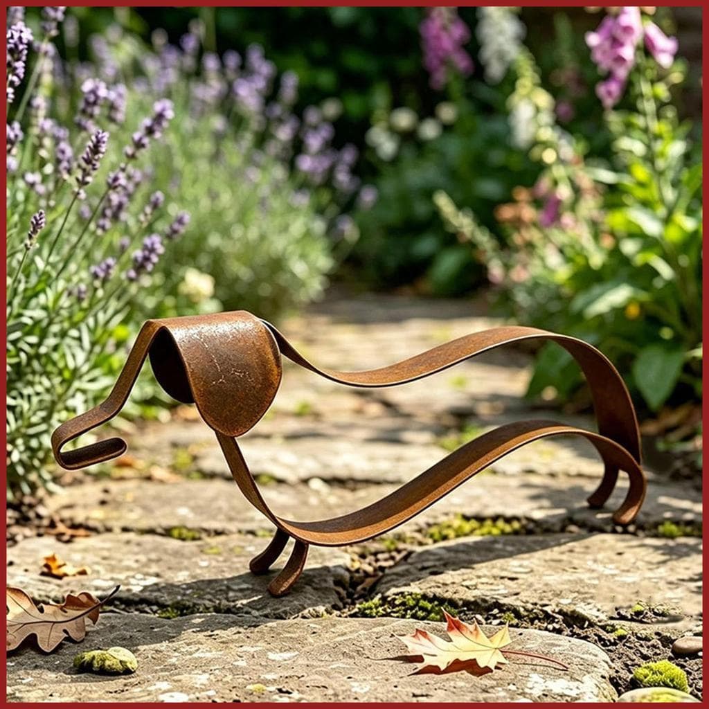 Escultura De Jardim De Metal Dachshund , Arte Ao Ar Livre , Estátua De Cachorro , Decoração , Quintal , Esculturas De Pa