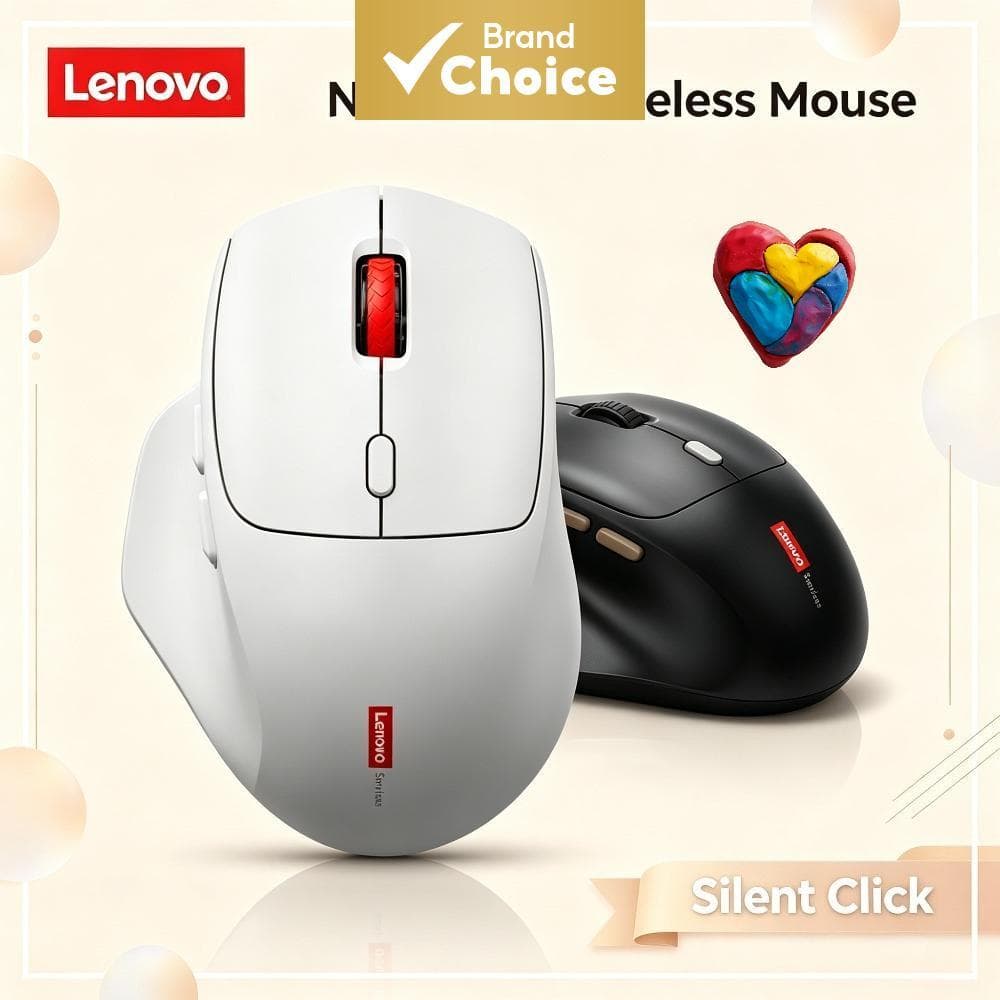 Mouse Sem Fio Lenovo N230 Silent Mouse Design Ergonômico Mouse Portátil 2.4GHz para Laptop Computador Uso no Escritório